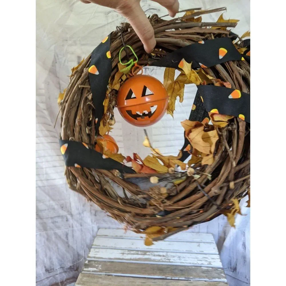 Halloween‎ bell fall wreath hanging decor home